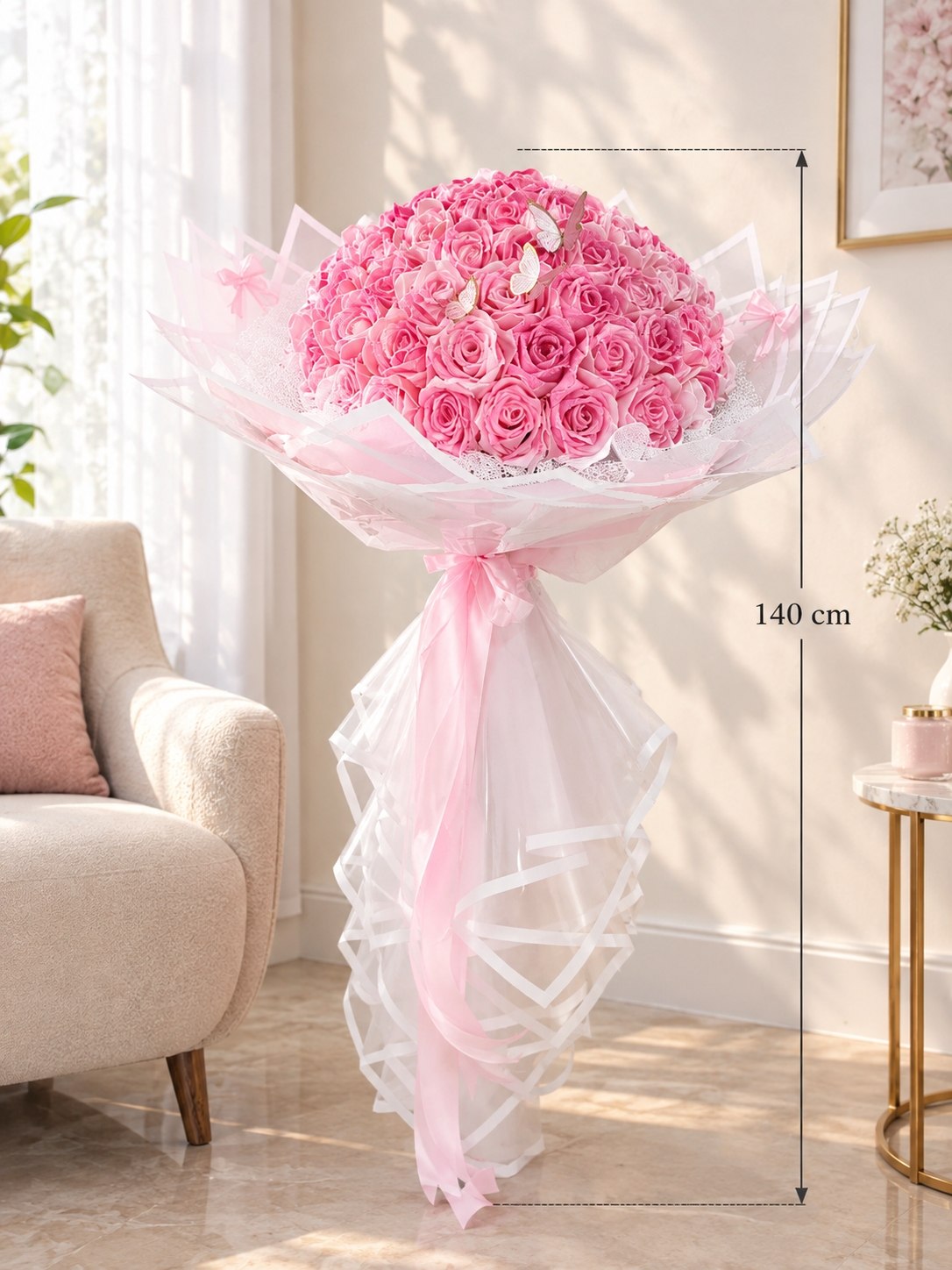 دسته گل ۷۵ شاخه فول شاین باربی